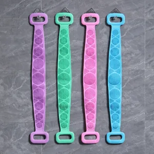 Silicone Bath Scrubber Double Sided Massage Back Scrubber Body Exfoliating Towel For Shower Bathing Daily Cleaning