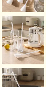Brosse à tasse en silicone à long manche, brosse de nettoyage multifonctionnelle pour biberon.