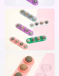 Multi-ball catnip wall toy for cats, interactive rotating teeth cleaning pet toy for boredom relief.
