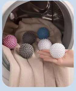 Reusable silicone laundry balls for washing machine anti-tangle cleaning tool detail view.