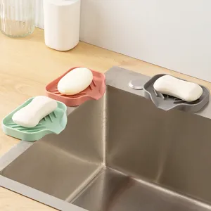 Portasapone in Silicone TPE Creativo per Bagno Senza Punzonatura Tappetino Drenante Grande Supporto per Sapone Vassoio Anti-Stagno