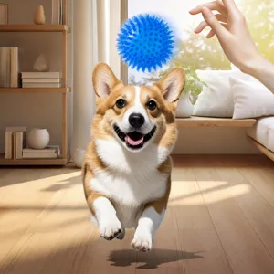 Giocattolo da masticare per cani palla con punte interattiva per igiene dentale principale