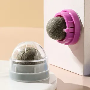 Jouet Interactif Rotatif en Boule de Cataire pour Chats Mastication Nettoyage des Dents Fournitures pour Animaux