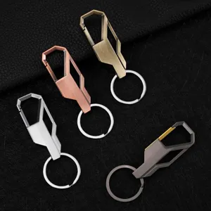 Modern metal car keychain minimalist geometric design key ring durable metal pendant hook accessory