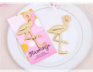 Gold flamingo bottle opener metal beer opener wedding party favor gift barware tool