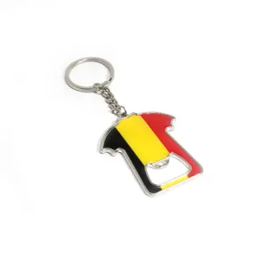 Portachiavi apribottiglie in metallo maglia bandiera belgio regalo souvenir tifoso