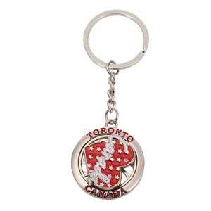 Llavero de metal Toronto Canada souvenir corazón estrella diseño accesorio regalo elegante.