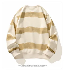 Men colorblock sweatshirt detail view, casual oversized pullover for autumn and winter.