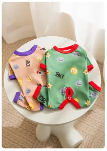 Cute space print dog jumpsuit four-leg pet winter clothes for small and medium dogs