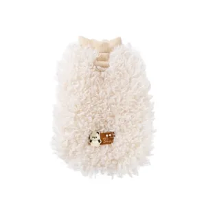 Chaleco de forro polar cálido de invierno para perros pequeños, ropa acogedora con anillo para correa.