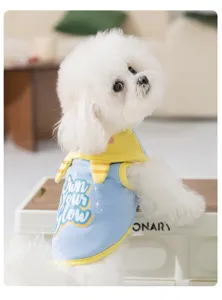 Spring summer dog vest cute monster lapel pet clothes for small medium dogs fashion apparel