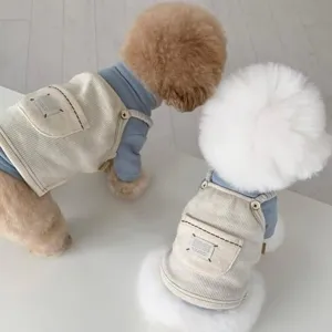 Süße Herbst Winter Hundekleidung Cord Latzhose warme zweibeinige Haustierkleidung kleine Hunde