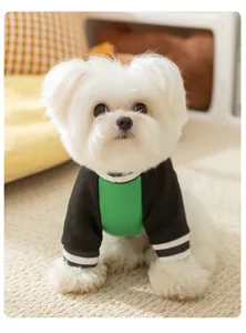 Huisdier herfst winter sweatshirt kleurblok raglan hondenkleding voor kleine honden