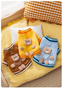 Süßer 3D Bär Haustier Hund Kapuzenpullover Herbst Winter warme Kleidung für kleine Hunde