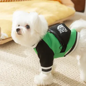 Leuke honden hoodie fleece huisdier kleding warme kleurblok kleine honden winterkleding.