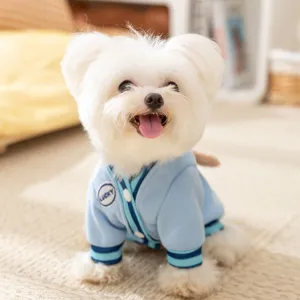Süßer blauer Haustier Hoodie für kleine Hunde, Herbst Winter warme Hundekleidung für Haustiere