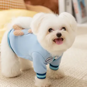 Herbst Winter Haustier Hund Hoodie süss 3D Bär kleine Hunde Kleidung Welpe Pullover blau