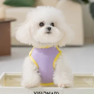 Spring summer pet dog vest cute puppy clothes for small dogs breathable apparel purple