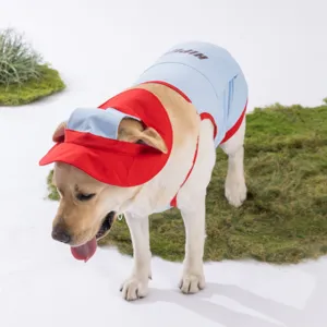 Sommer kuehlende Hundeweste und Hut Set fuer grosse Hunde atmungsaktive Haustierkleidung