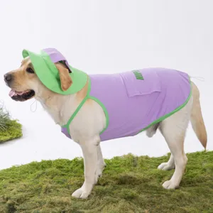 Kühlweste und Hut Set für große Hunde Sommer atmungsaktive Haustierkleidung Sonnenschutz