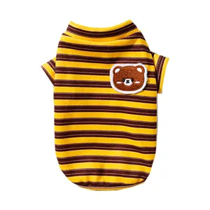 Abbigliamento a righe per cani simpatico cerotto orsetto autunno inverno caldo maglione cucciolo