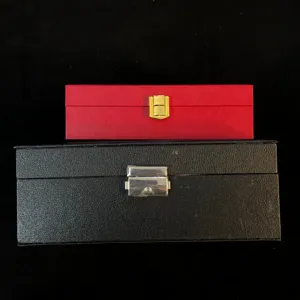 Ensemble de boîte de rangement de bijoux en cuir PU, étui cadeau rectangulaire pour bagues.