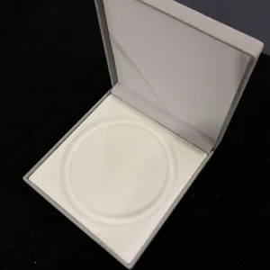 Boite d'emballage de bijoux en cuir PU gris pour bagues colliers et pendentifs rangement
