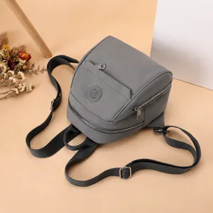 Women mini backpack casual oxford cloth lightweight daypack small travel bag grey style new