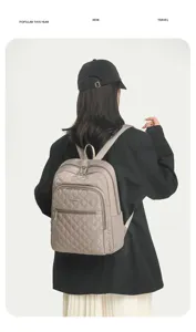 Casual gesteppter Oxford Rucksack für Damen, stilvoller leichter Reise-Tagesrucksack.