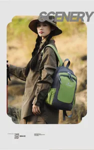 Lightweight large capacity backpack for outdoor travel color block casual school bag