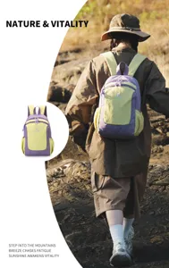 Colorful outdoor casual backpack for travel, lightweight large capacity student school bag.