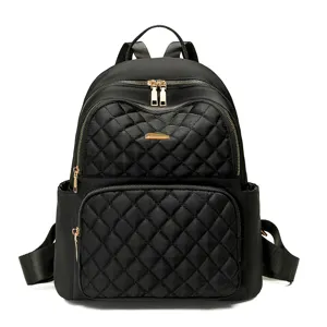 Sac à Dos en Nylon Imperméable pour Femmes Voyage Décontracté Matelassé Grande Capacité Sac d'École Cartable de Banlieue Mode