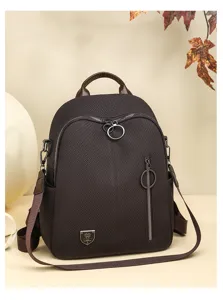 Damen Rucksack Freizeit Alltag Reise Tasche eleganter Cityrucksack brauner Stoff neu