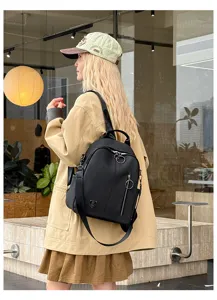 Lässiger schwarzer Damen Rucksack Alltag Pendeln Reise Tagesrucksack modische Schultasche