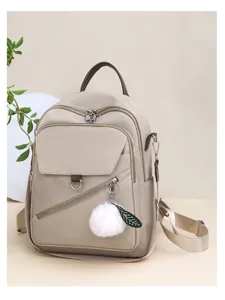 Stiloso zaino casual da donna minimalista a tinta unita per viaggio e lavoro