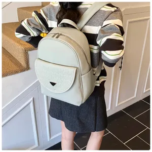 Women PU leather backpack large capacity casual travel school bag elegant daily daypack