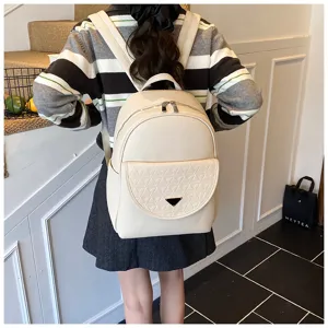 Solid color women backpack 2025 new trendy PU leather fashion travel bag large capacity chic.