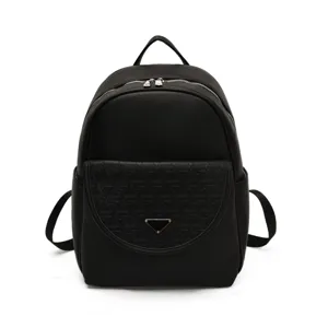 Women Fashion PU Leather Backpack Large Capacity Solid Color Travel Bag Casual School Bookbag With Front Pocket