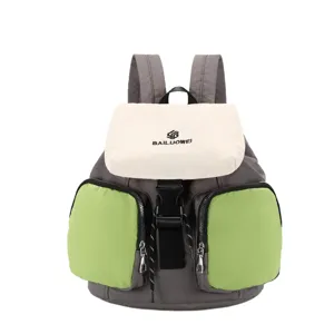 Casual nylon backpack with multi-pockets, stylish daily travel school bag for women
