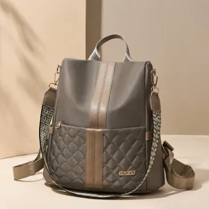 Women's nylon quilted backpack stylish casual school bag fashion daypack daily use