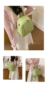 Sac a dos mini pour femme en cuir souple decontracte voyage vert elegante modele