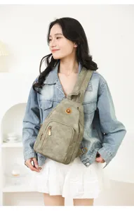 Bolso de pecho mujer bandolera mochila estilo casual diseño de detalle elegante