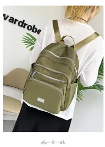 Damen Nylon Mehrfächer Rucksack lässige Reisetasche, leichte Schultasche für Alltag.