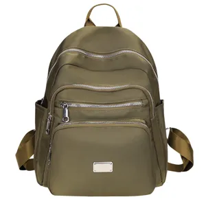 Damen Casual Oxford-Stoff Rucksack Große Kapazität Multi-Fach Schultasche Leichter Reise Rucksack Armeegrün