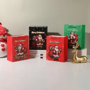 Weihnachtstüten mit süßem Weihnachtsmann-Design, stabile Papiertüten für Ihre Urlaubsgeschenke.