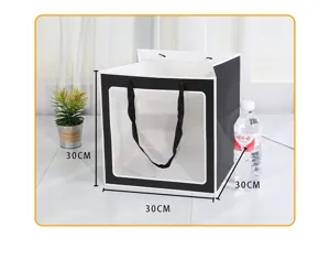 Bolsa de regalo transparente con ventana negro y blanco bolso para fiesta de bodas embalaje