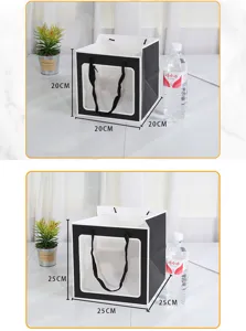 Bolsa de regalo con ventana transparente para boda fiesta embalaje tote bag 20x25cm