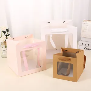 Bolsa de Regalo con Ventana Transparente Bolsa de Papel Bolso para Boda Fiesta