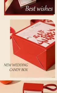Elegante rote Hochzeitsgeschenkbox mit traditionellem Doppelt-Glück-Design für tolle Feier.