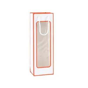 Sac cadeau fenêtré bouteille de vin unique emballage champagne pochette avec affichage
